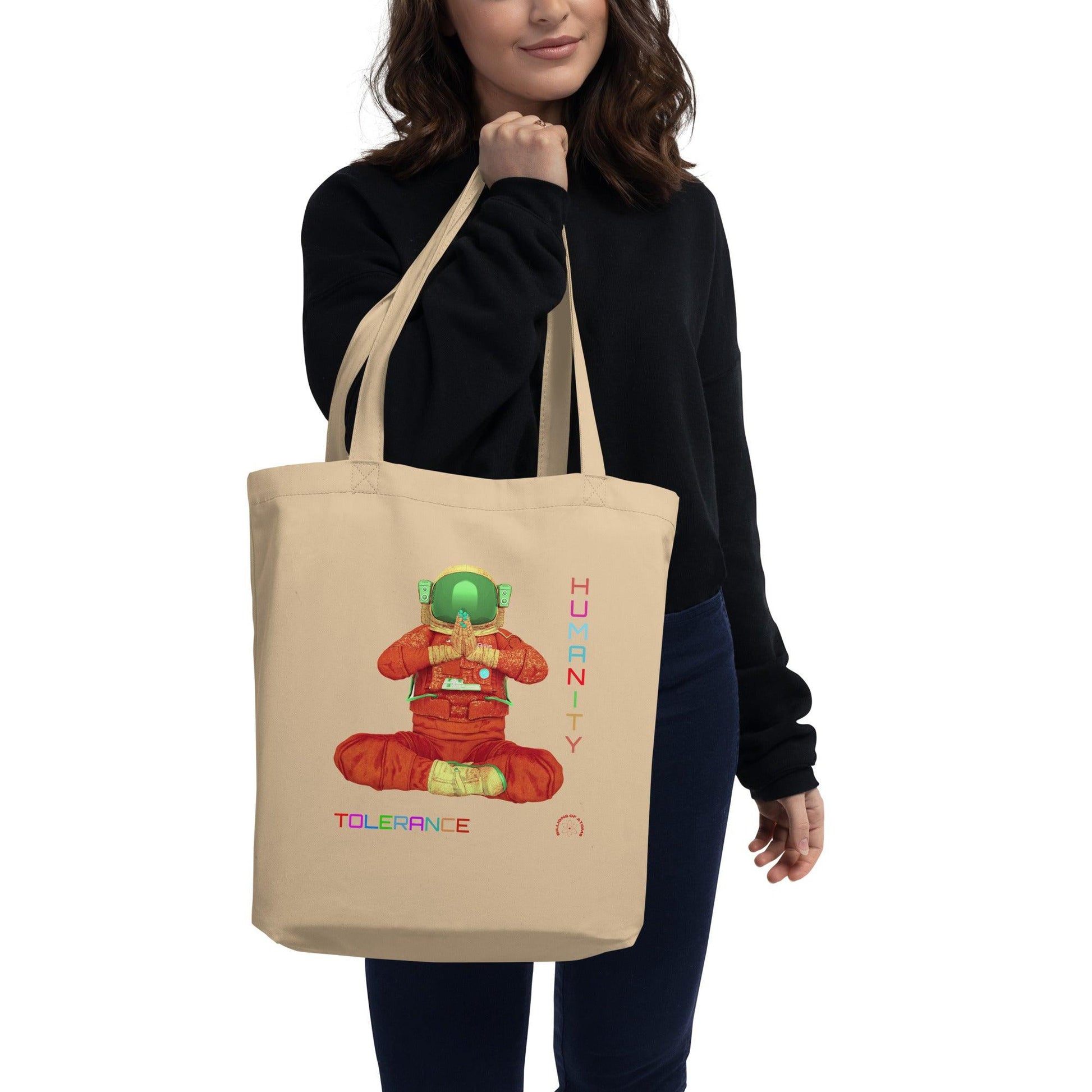 Eco Tote Bag - TOLERANCE GOLDEN MEDITATION - BILLIE ATOMS - Billions of Atoms