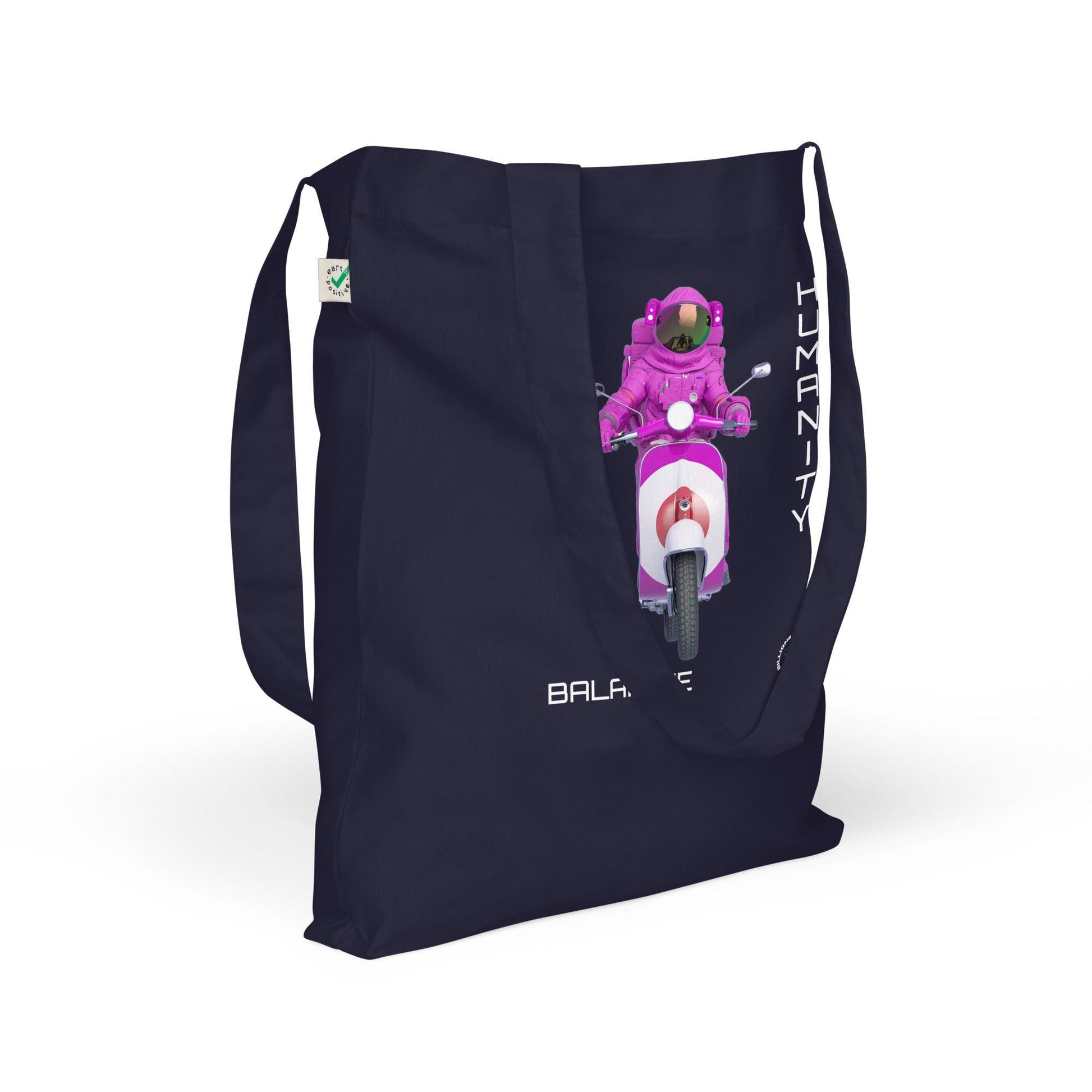 Organic fashion tote bag - BALANCE SCOOTER - BILLIE ATOMS - Billions of Atoms