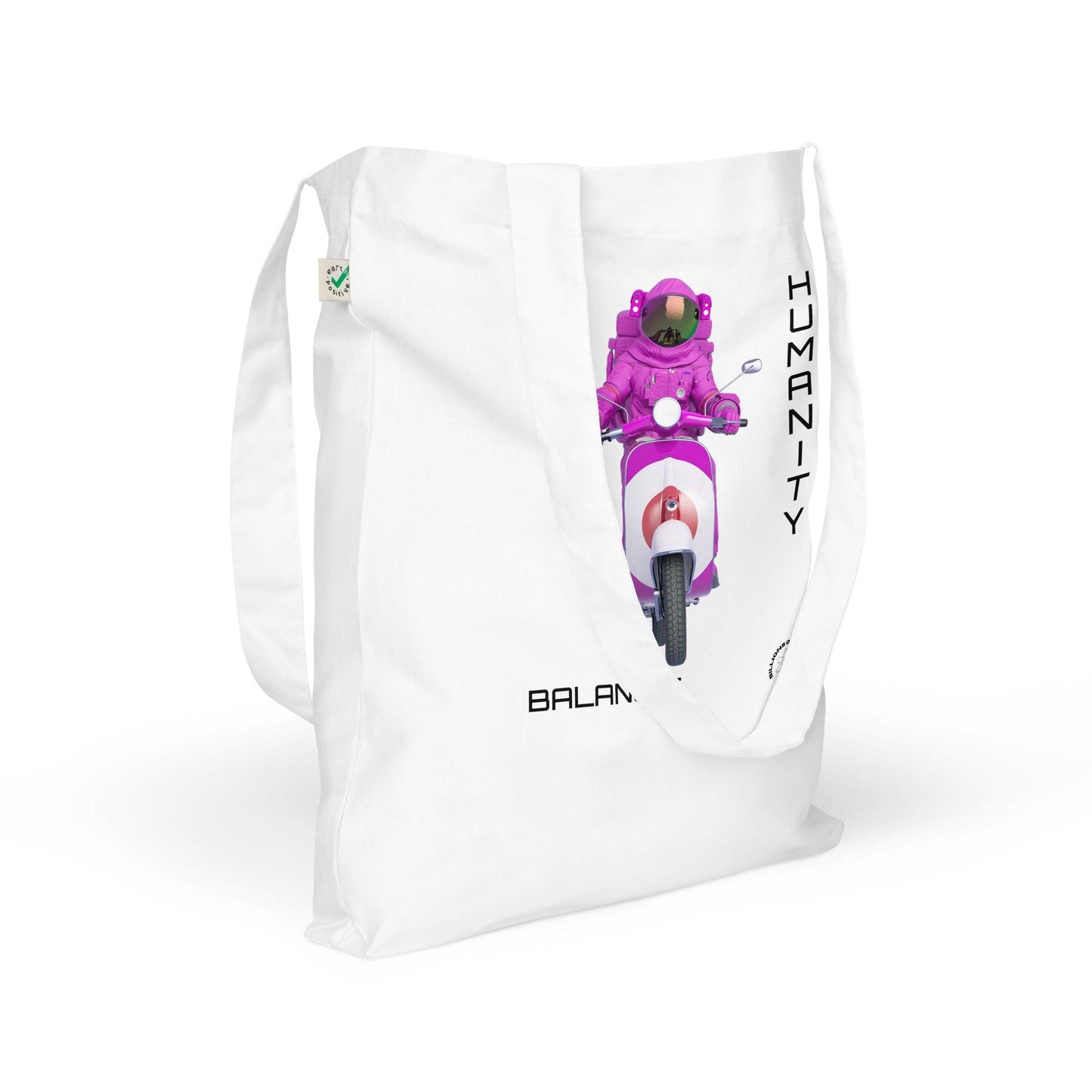 Organic fashion tote bag - BALANCE SCOOTER - BILLIE ATOMS - Billions of Atoms