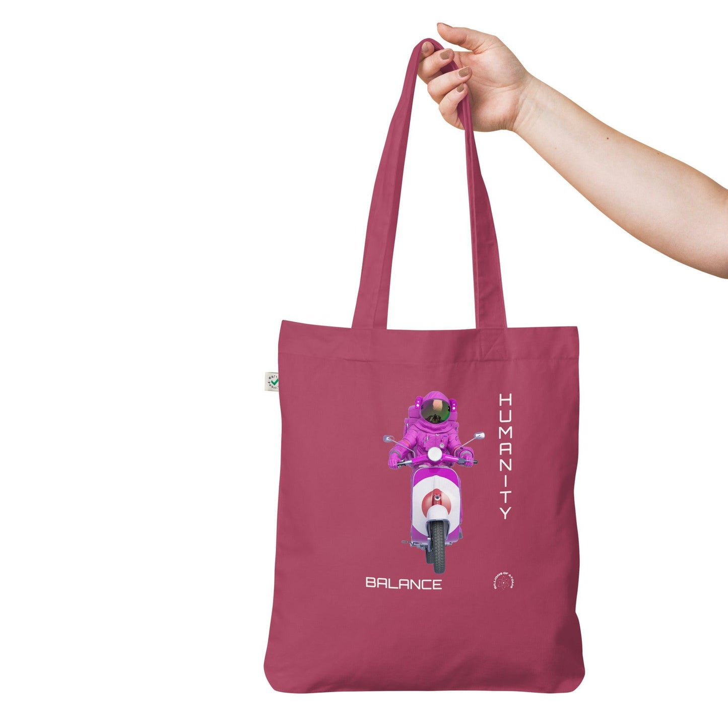 Organic fashion tote bag - BALANCE SCOOTER - BILLIE ATOMS - Billions of Atoms