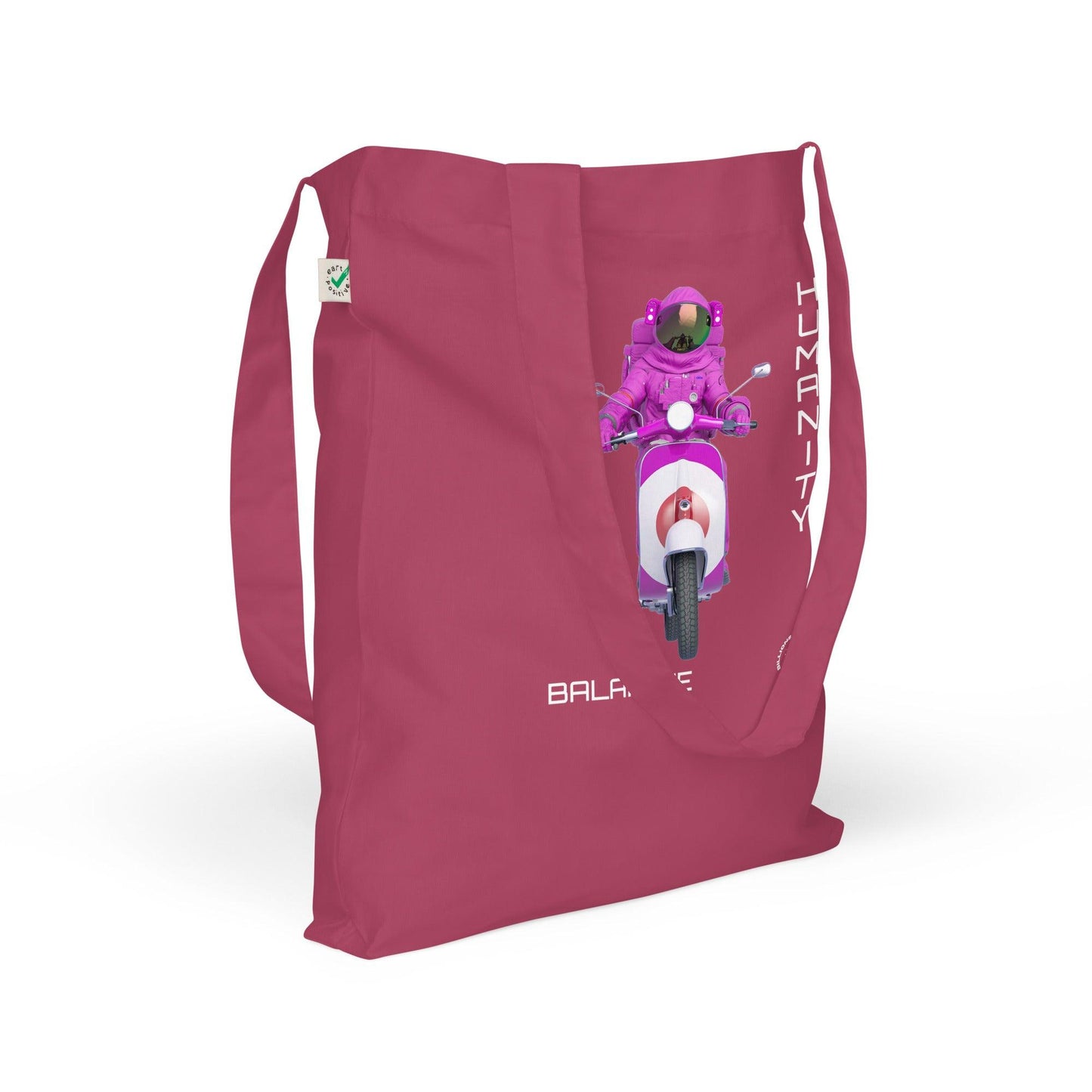 Organic fashion tote bag - BALANCE SCOOTER - BILLIE ATOMS - Billions of Atoms