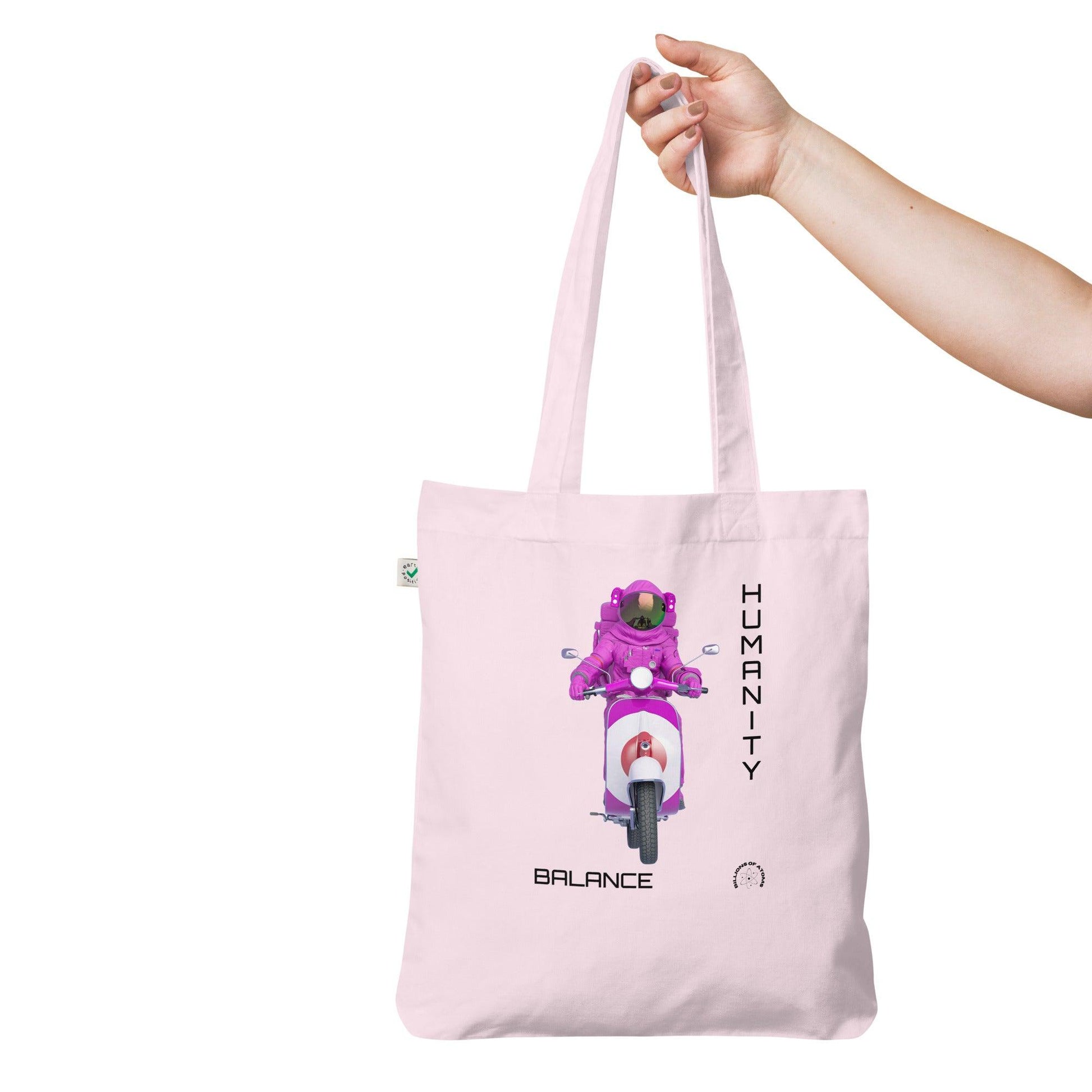 Organic fashion tote bag - BALANCE SCOOTER - BILLIE ATOMS - Billions of Atoms