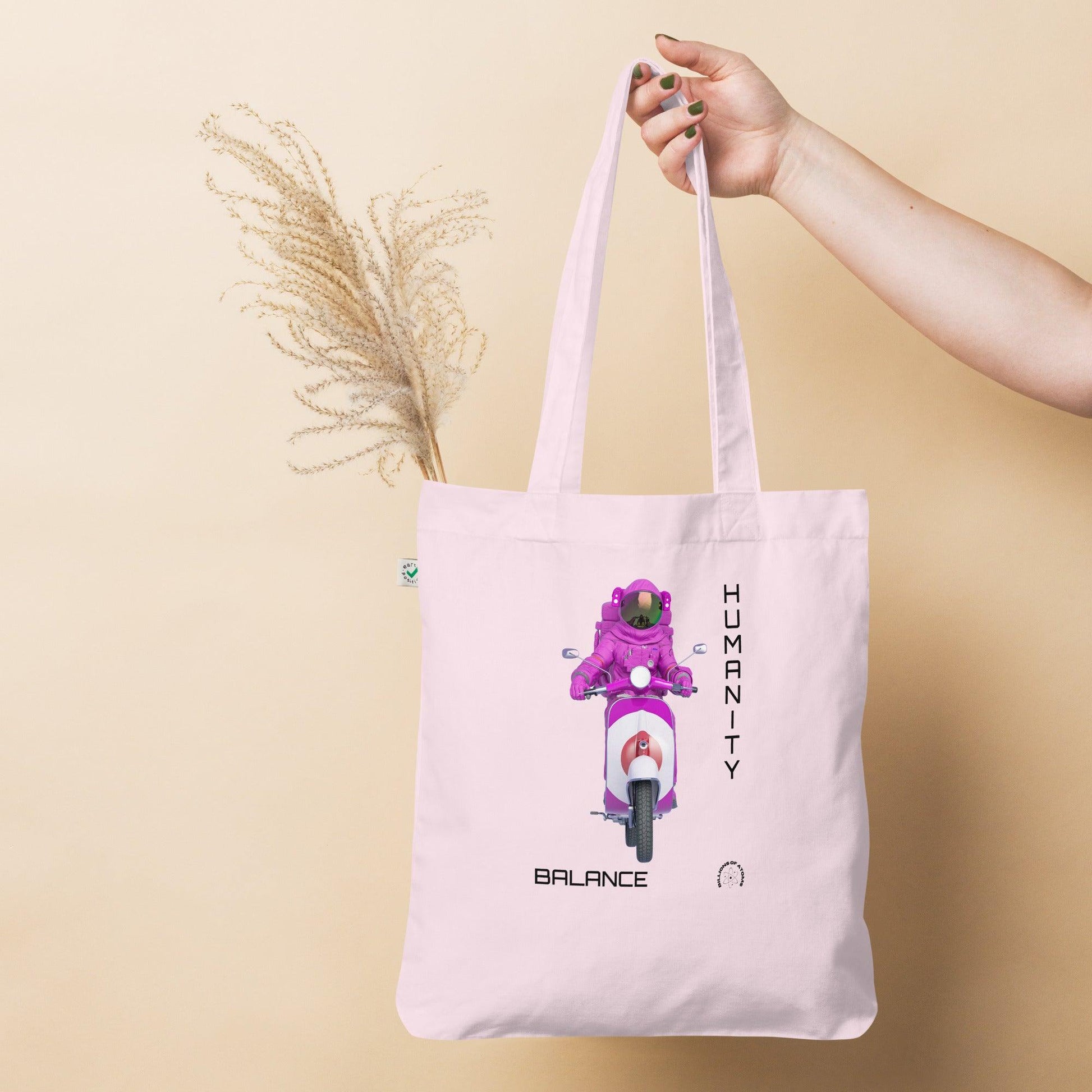 Organic fashion tote bag - BALANCE SCOOTER - BILLIE ATOMS - Billions of Atoms