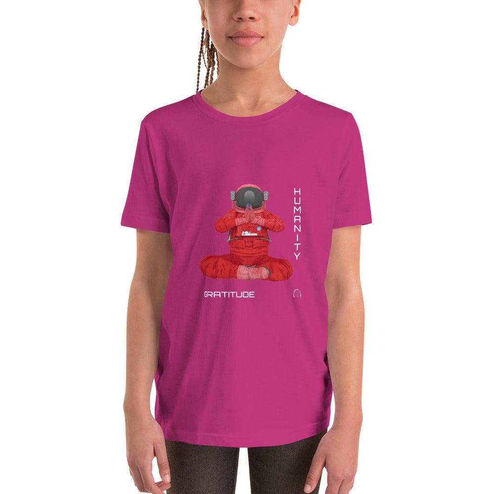 Youth Unisex Short Sleeve T-Shirt - GRATITUDE MEDITATION - BILLIE ATOMS - Billions of Atoms