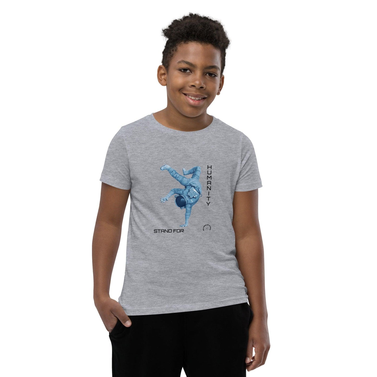 Youth Unisex Short Sleeve T-Shirt - STAND FOR HUMANITY - BILLIE ATOMS - Billions of Atoms